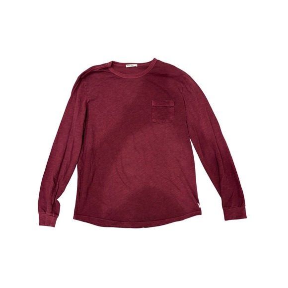 Marine Layer Other - Marine Layer Mens Long Sleeve Pocket Tee Burgundy Maroon Cotton Shirt Size M $78